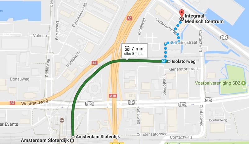 Routebeschrijving per OV - Osteopathie Janssens Amsterdam